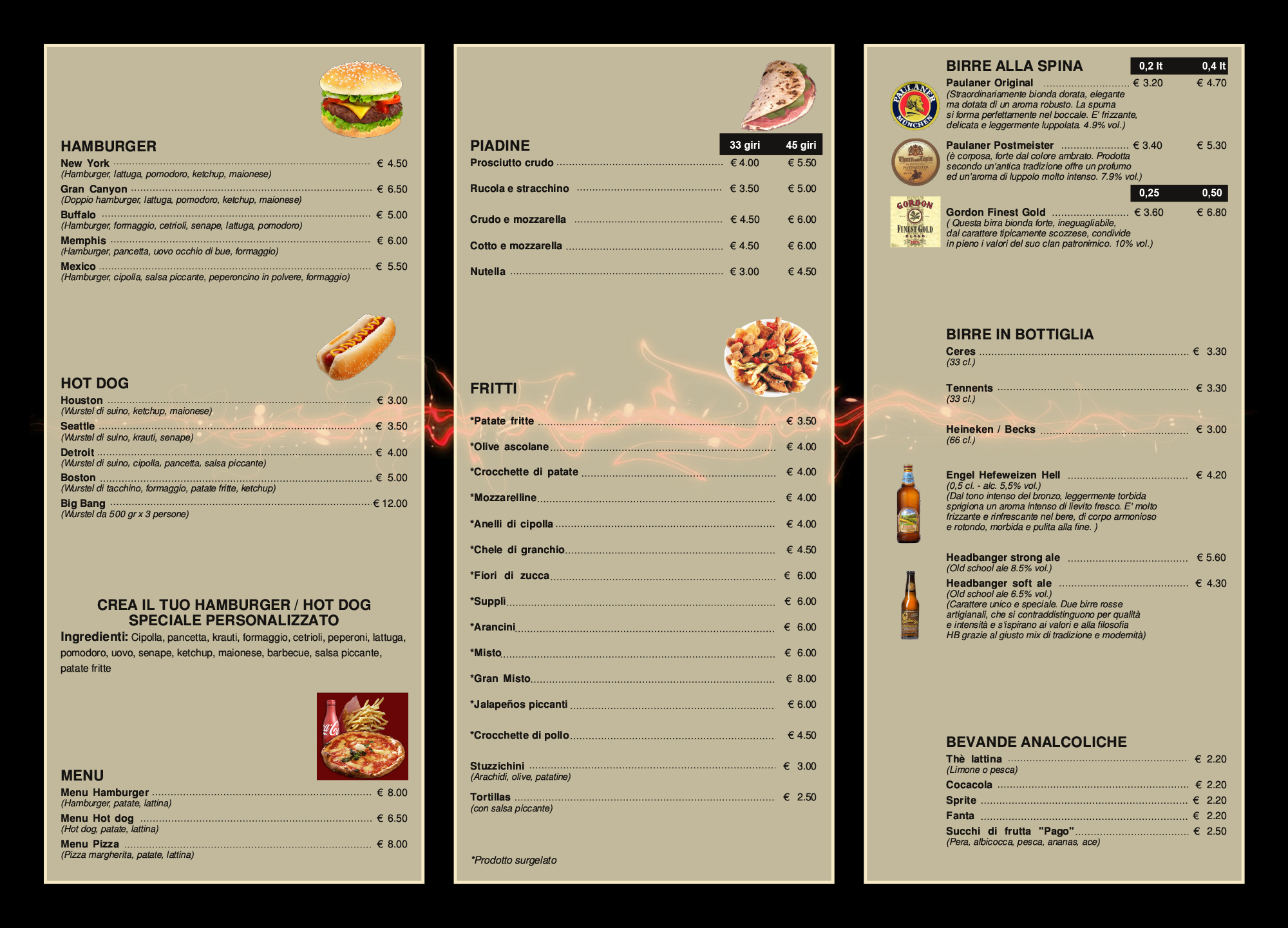 Pub Grotta Rossa: Menu