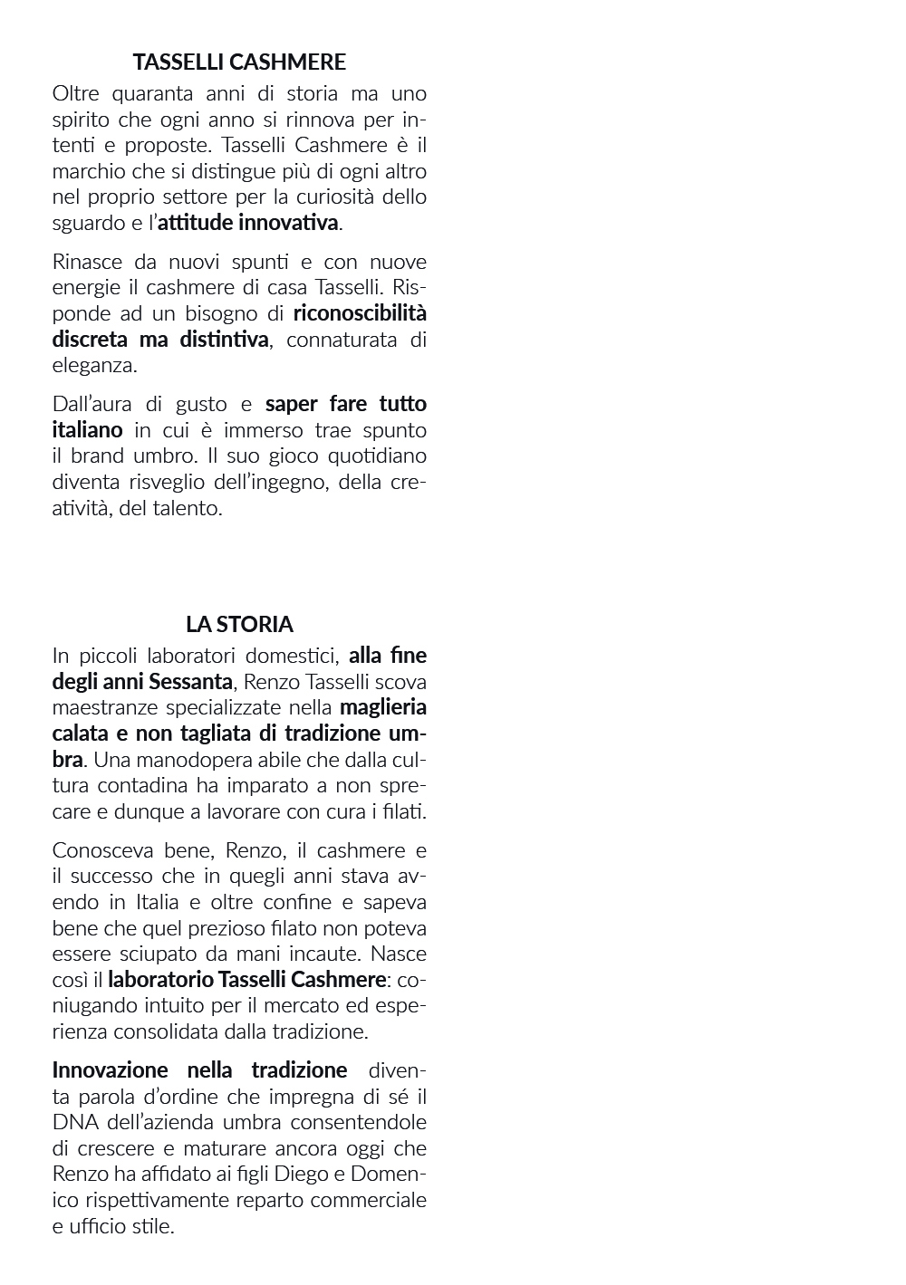 Tasselli: Catalogo Donna